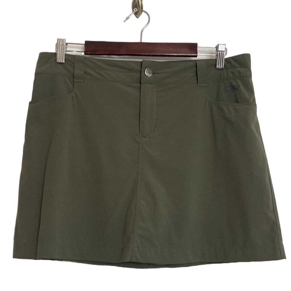Outdoor Research Ferrosi Skort Womens 10 Khaki Green Shorts Mini Skirt Stretch
